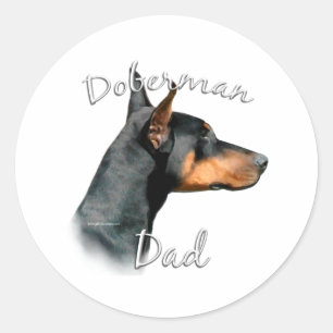 Adesivo Redondo Doberman Pinscher (preto) Pai 2