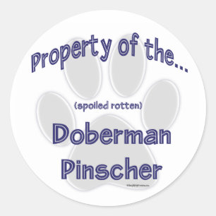 Adesivo Redondo Doberman Pinscher Property Sticker