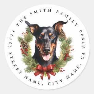 Adesivo Redondo Doberman Round Stickers