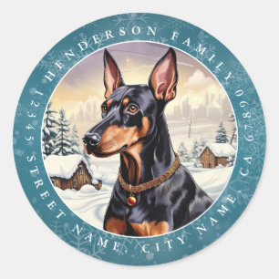 Adesivo Redondo Doberman Round Stickers
