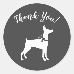 Adesivo Redondo Dobermann Dog Chá de fraldas Puppy Dobie Pinscher