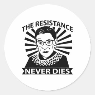 Adesivo Redondo Dobetterdesignsco Rbg Ruth Byder Ginsburg Resiste 