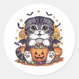 Adesivo Redondo Dobra de truque ou de tratamento - Dobra escocesa 