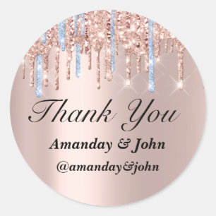 Adesivo Redondo Doce 16º Casamento Favor Obrigado Azul