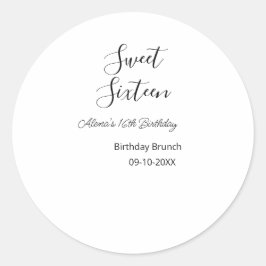 Adesivo Redondo Doce, 16 anos, almoço de 16 anos, nome d