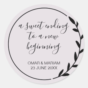 Adesivo Redondo Doce Acabando Novo Casamento Lilac Roxo Iniciante