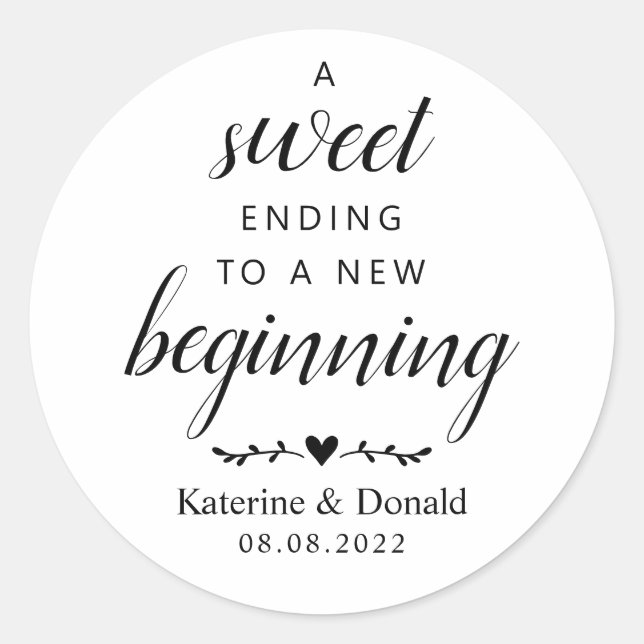 Adesivo Redondo Doce Acabar Com Um Novo Sti Clássico Inicial (Frente)