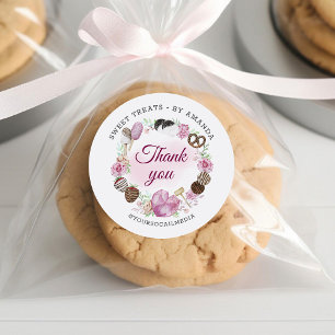 Adesivo Redondo Doce Bakery Obrigado