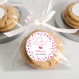 Adesivo Redondo Doce Chá de fraldas de coração