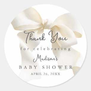 Adesivo Redondo Doce Chuveirinho de Marfim Baby Shower