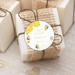 Adesivo Redondo Doce Como primeiro aniversario De Abelhas