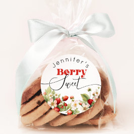 Adesivo Redondo Doce de morango Aniversário de morango