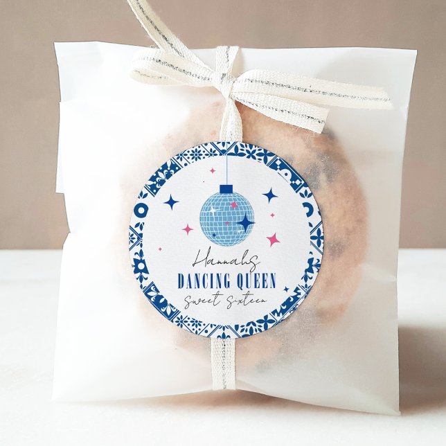 Adesivo Redondo Doce Dezesseis Mamma Mia Dançando Rainha Disco (Criador carregado)