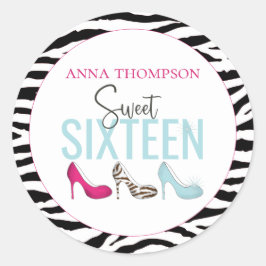 Adesivo Redondo Doce Dezesseis Noivas Cinza Branca Rosa Quadrado