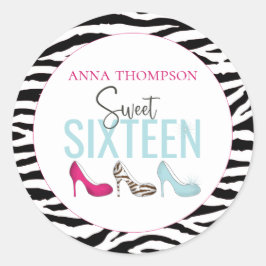 Adesivo Redondo Doce Dezesseis Noivas Cinza Branca Rosa Quadrado