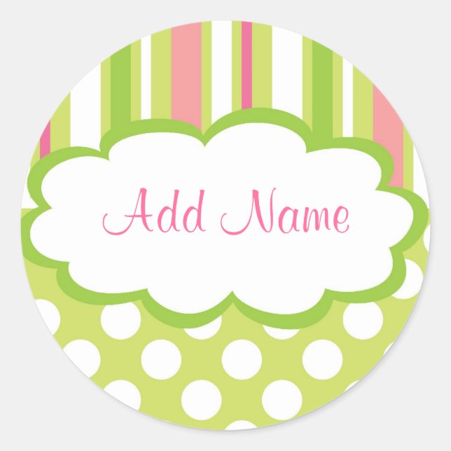 Adesivo Redondo Doce Garota Doente Vestido (Frente)