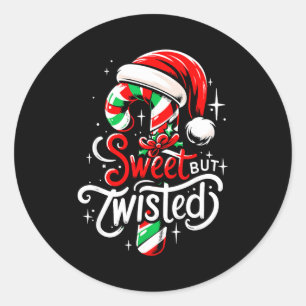Adesivo Redondo Doce Mas Natal Divertido Torto Doce Cane Natal