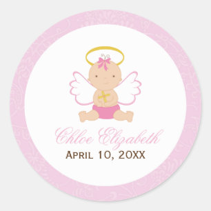 Adesivo Redondo Doce Menininha Baptism