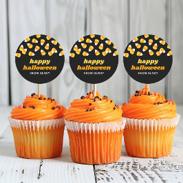 Adesivo Redondo Doce Milho Favor de Festa Feliz Halloween