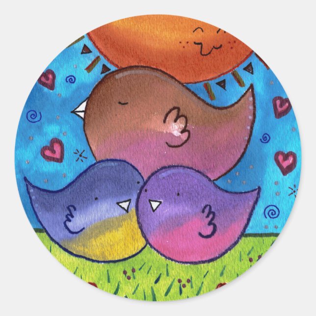 Adesivo Redondo Doce Pássaros Pecados (Frente)