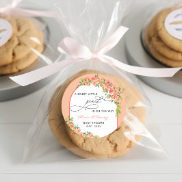 Adesivo Redondo Doce Pequeno Chá de fraldas de Pêssego