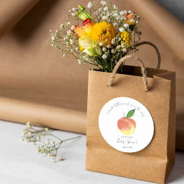 Adesivo Redondo Doce Pequeno Chá de fraldas de Pêssego