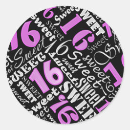 Adesivo Redondo Doce Sessenta Festa de aniversário Sticker