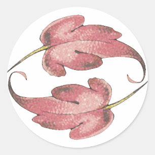 Adesivo Redondo Doce Sessenta Pink Leaf Sticker