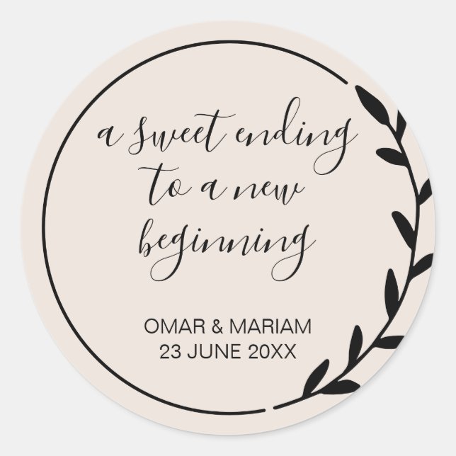 Adesivo Redondo Doce terminando para nova botânica inicial (Frente)