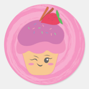 Adesivo Redondo Doce Treatores - Cupcakes!