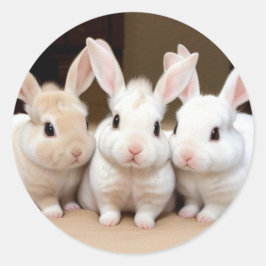 Adesivo Redondo Doce Trio de Fluffy Bunnies