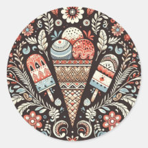 Doce Vibes: Folk Art Sticker for National Ice Cre