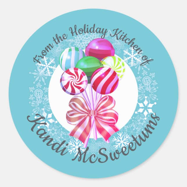 Adesivo Redondo Doces da cozinha dos piratas de Natal (Frente)