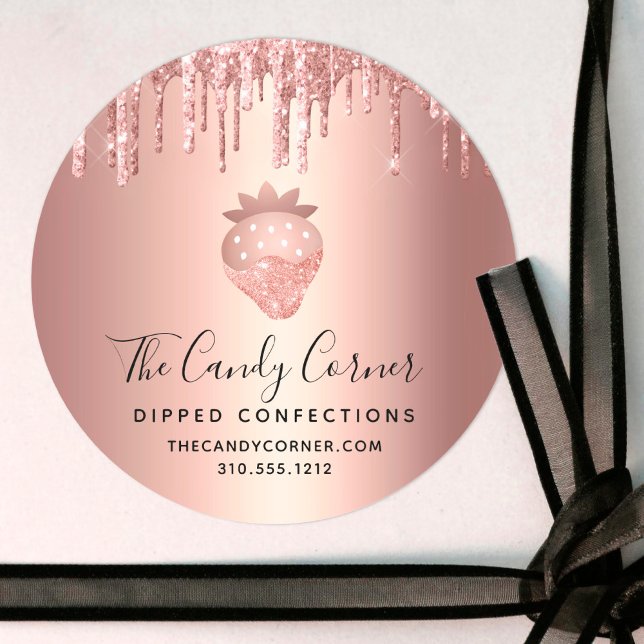 Adesivo Redondo Doces para a Confecção com Cobre Dourada de Rosa d (Criador carregado)