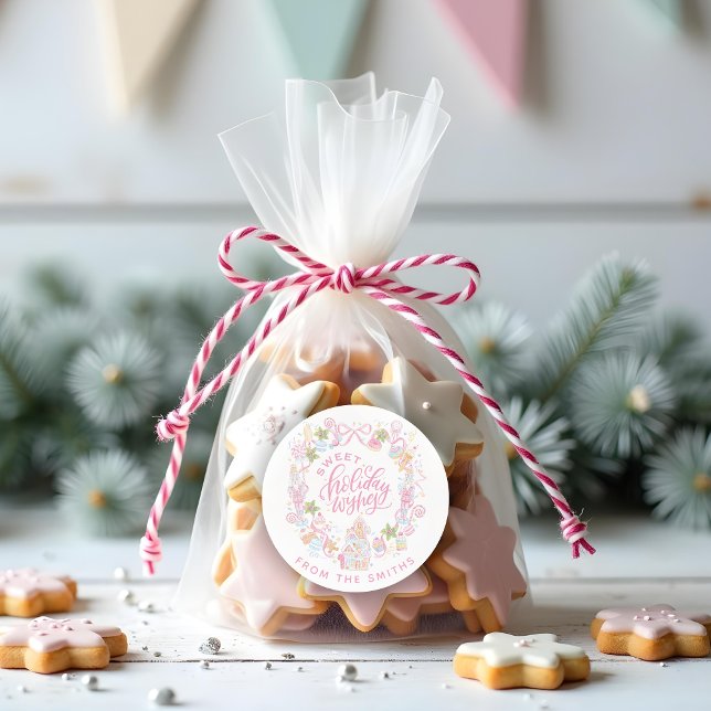 Adesivo Redondo Doces Pastéis | Doces Desejos de Fim de Ano (Criador carregado)