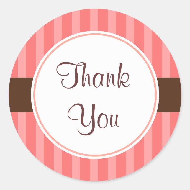 Adesivo Redondo Doces Rosa, Obrigado, Vinheiros (Frente)