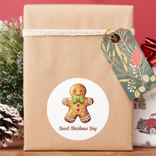Adesivo Redondo Docinho de Natal Gingerpão Cookie (Feriado)