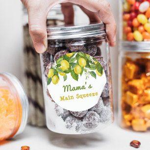 Adesivo Redondo Docinho Limão de Chá de fraldas de compressão prin