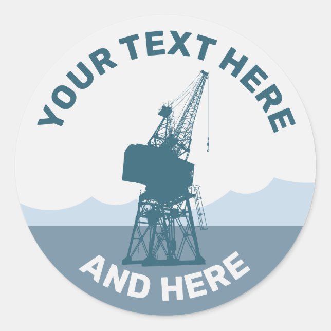 Adesivo Redondo Dockyard Crane (Frente)