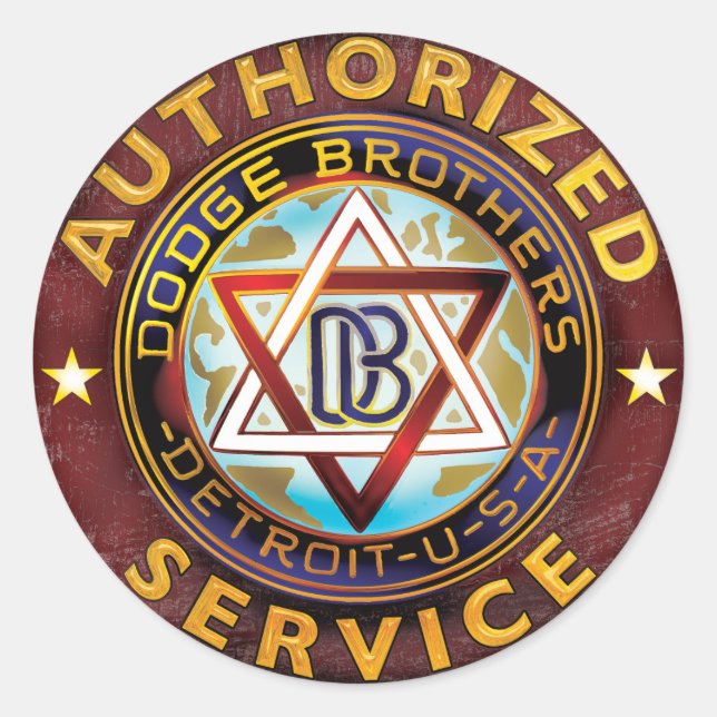 Adesivo Redondo Dodge Brothers (Frente)