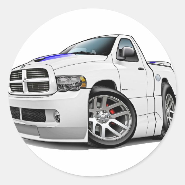 Adesivo Redondo Dodge SRT10 Ram White (Frente)