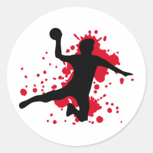 Adesivo Redondo dodgeball sangrento do handball