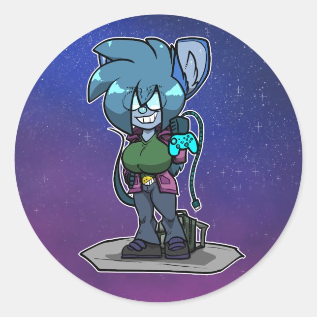 Adesivo Redondo Dodger Chibi Sticker (Frente)