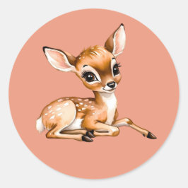Adesivo Redondo Doe Bonito A Arder, Deer Lover Gift,