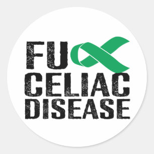 Adesivo Redondo Doença Celíaca FU - Preto e Verde