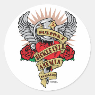 Adesivo Redondo Doença da Anemia das Células Falsiformes