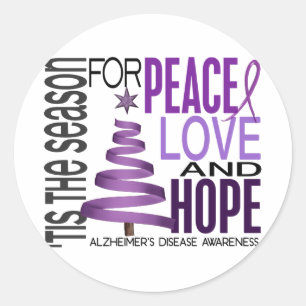 Adesivo Redondo Doença de Alzheimer do Natal da esperança do amo