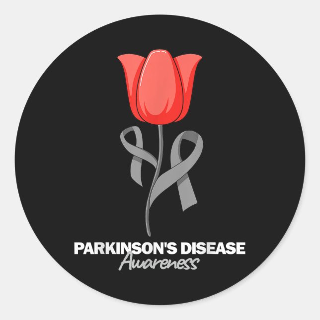 Adesivo Redondo Doença de Parkinsons Sensibilização Abril Mês Tuli (Frente)