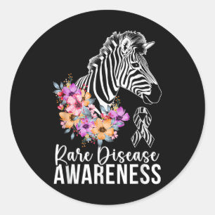 Adesivo Redondo Doença Raras Sensibilização Zebra Guerreira da Doe