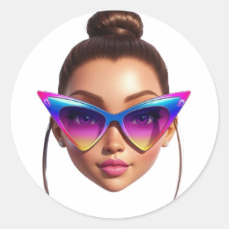 Adesivo Redondo Doença redonda de na moda